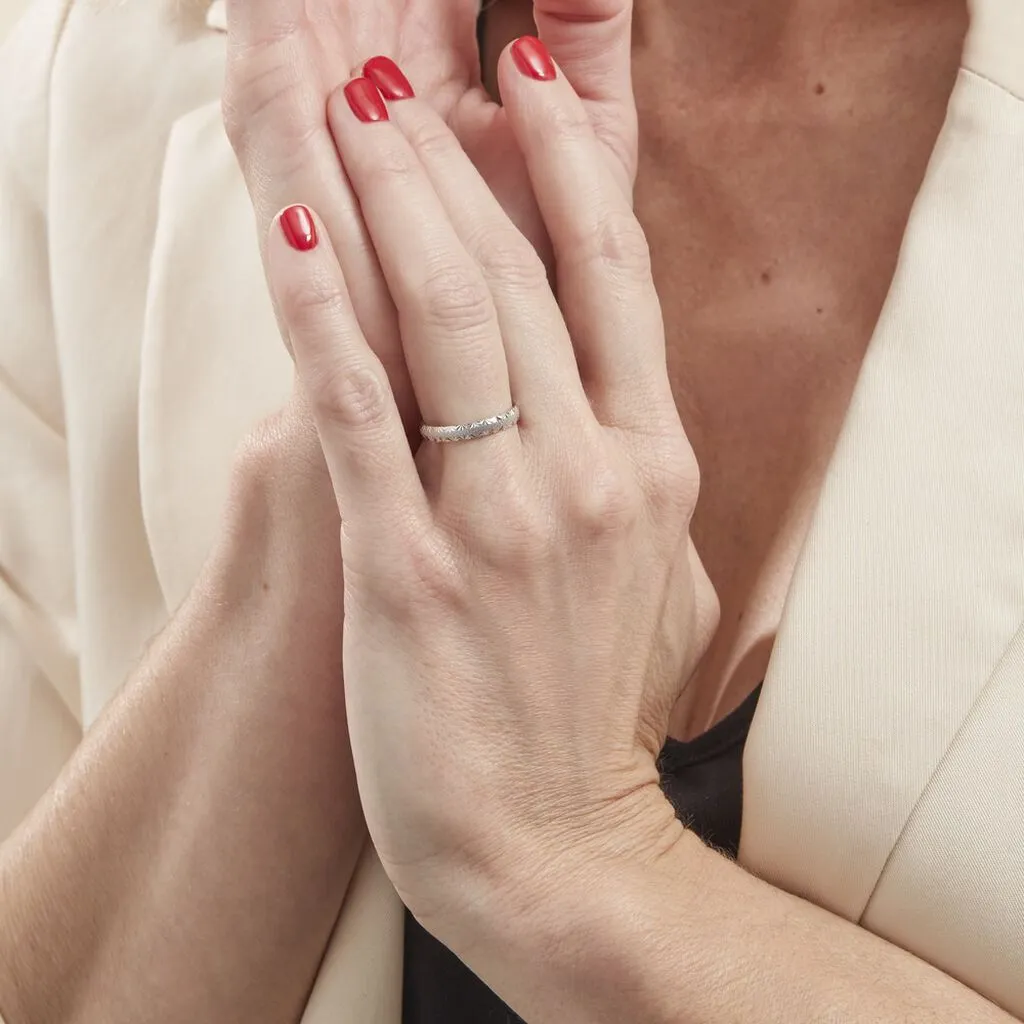 Histoire D'Or Alliance Maturina Demi Jonc Classique Or Blanc – Image 6