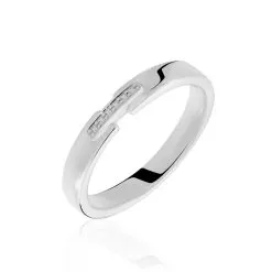 Histoire D'Or Alliance Magali Ruban Plat Or Blanc