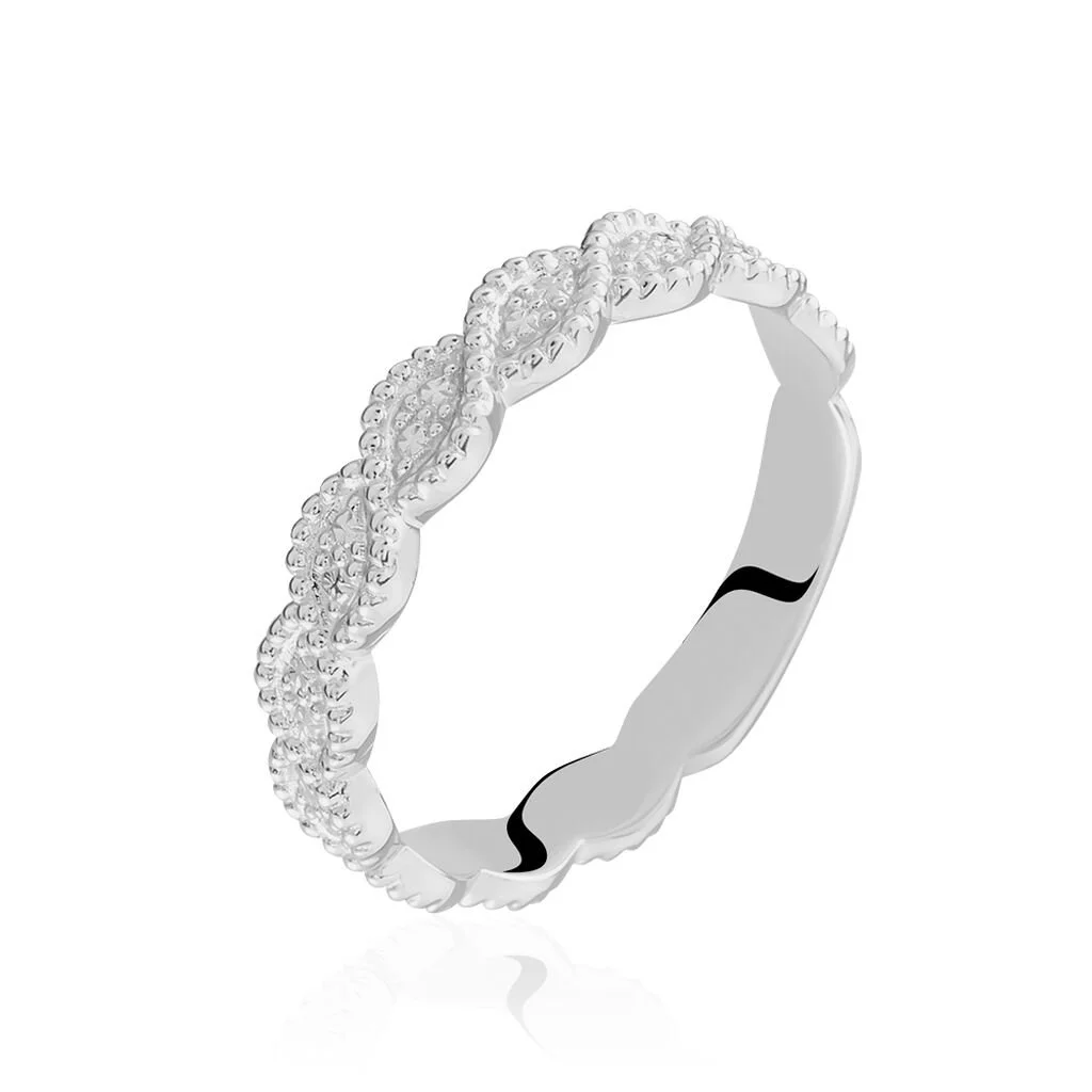 Histoire D'Or Alliance Marielle Ruban Plat Or Blanc