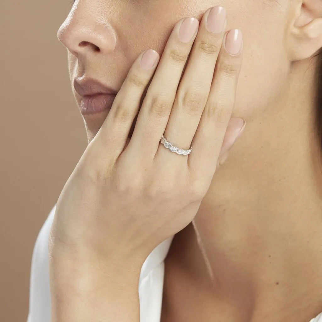 Histoire D'Or Alliance Marielle Ruban Plat Or Blanc – Image 5