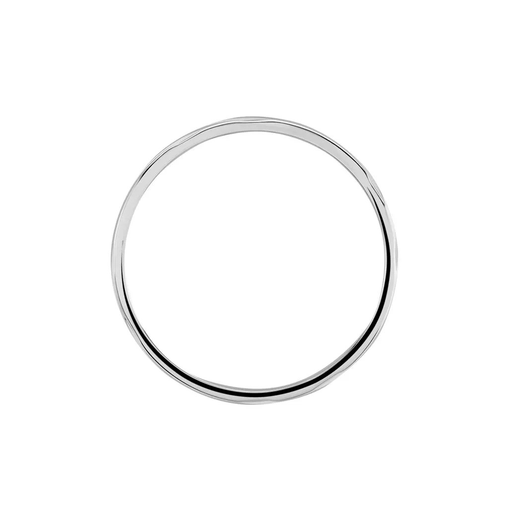 Histoire D'Or Alliance Eros Brossee Ruban Plat Or Blanc – Image 3