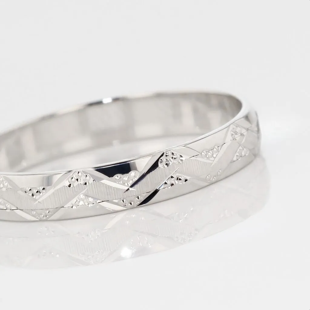 Histoire D'Or Alliance Clotilde Ruban Plat Or Blanc – Image 4