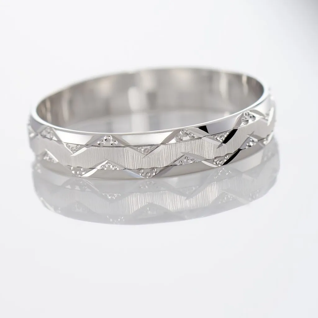 Histoire D'Or Alliance Clotilde Ruban Plat Or Blanc – Image 4