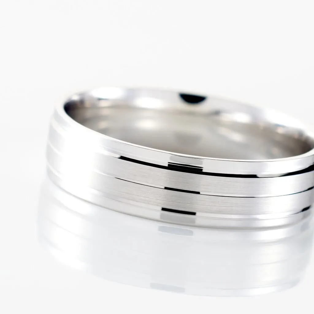 Histoire D'Or Alliance Basile Ruban Plat Or Blanc – Image 4