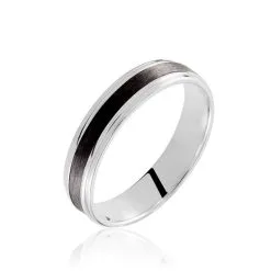 Histoire D'Or Alliance Camille Ruban Plat Or Blanc