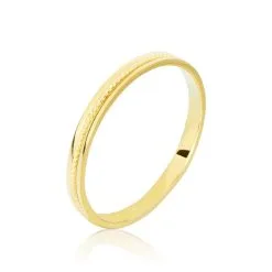 Histoire D'Or Alliance Perlee Ruban Plat Or Jaune