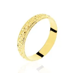 Histoire D'Or Alliance Fantaisie Diamantee Ruban Plat Or Jaune
