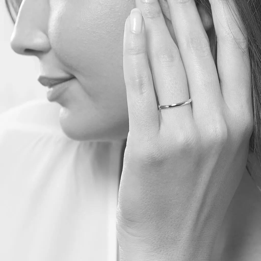 Histoire D'Or Alliance Meredithe Demi Jonc Classique Or Jaune – Image 5