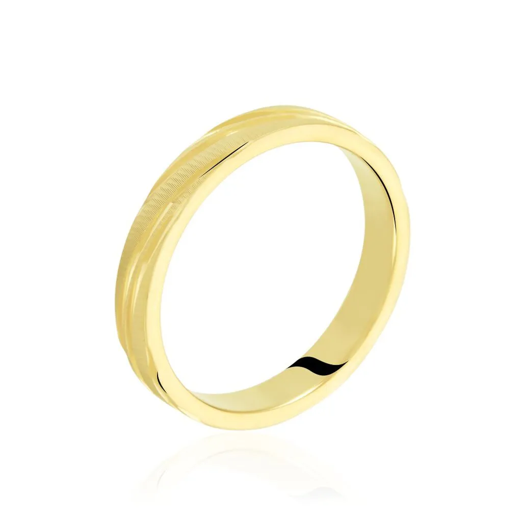 Histoire D'Or Alliance Eros Brossee Ruban Plat Or Jaune