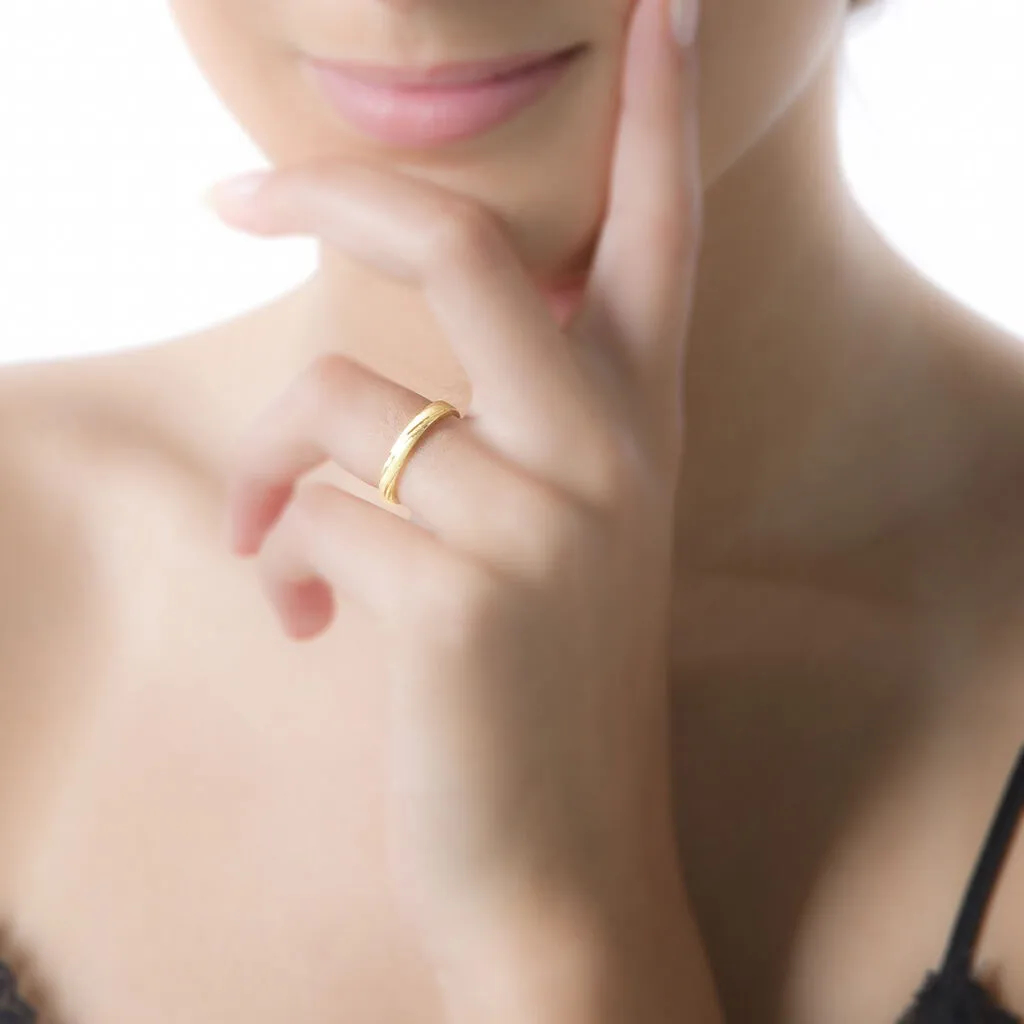 Histoire D'Or Alliance Eros Brossee Ruban Plat Or Jaune – Image 4