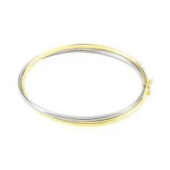 Histoire D'Or Bracelet Jonc Catalin 2 Fils Flexibles Or Bicolore