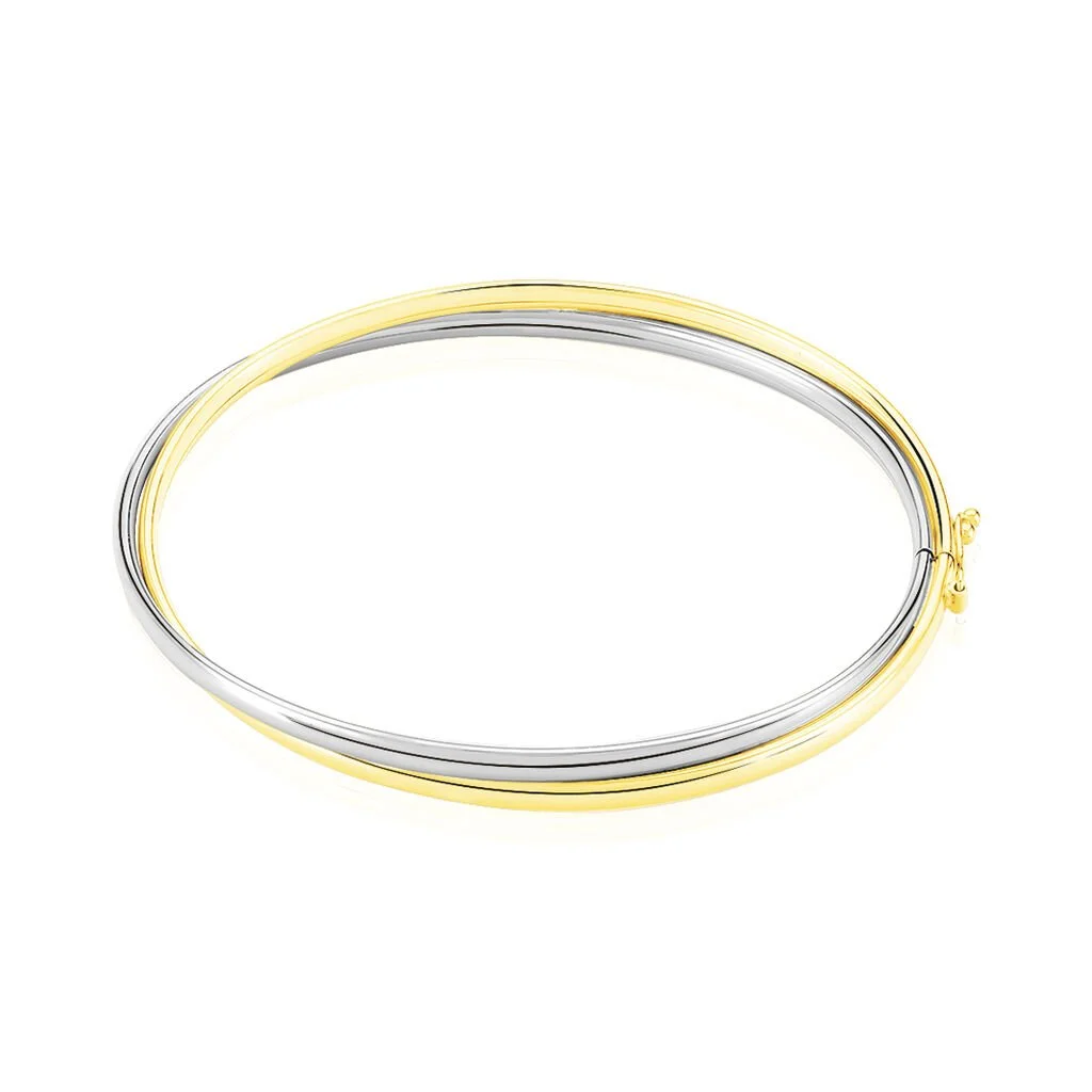 Histoire D'Or Bracelet Jonc Catalin 2 Fils Flexibles Or Bicolore