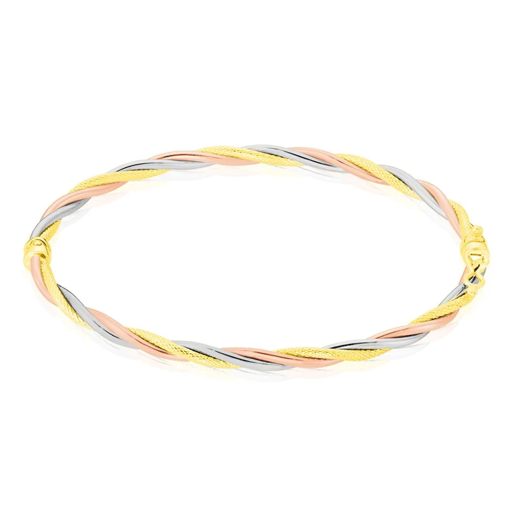 Histoire D'Or Bracelet Jonc Anaisaae Torsade Or Tricolore