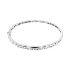 Histoire D'Or Bracelet Jonc Alane Or Blanc Oxyde De Zirconium