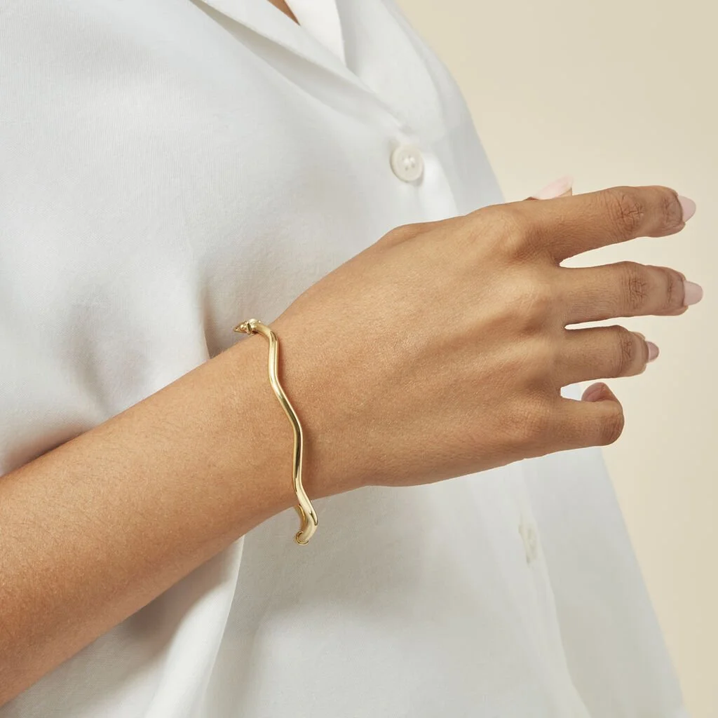 Histoire D'Or Bracelet Jonc Jennie Ondule Or Jaune – Image 5