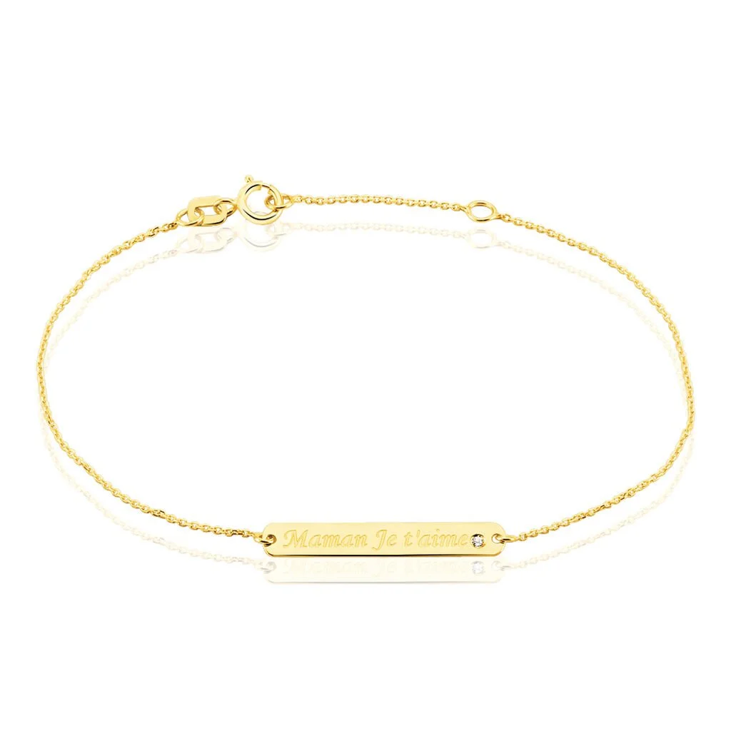 Histoire D'Or Bracelet Fania Message Or Jaune Oxyde De Zirconium