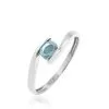 Histoire D'Or Bague Camilia Or Blanc Aigue Marine