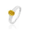 Histoire D'Or Bague Crista Or Blanc Citrine Et Diamant