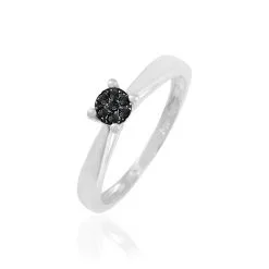 Histoire D'Or Bague Solitaire Collection Grace Or Blanc Diamant