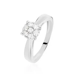 Histoire D'Or Bague Solitaire Grace Or Blanc Diamant