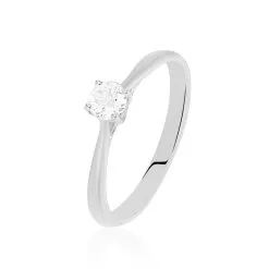 Histoire D'Or Bague Solitaire Victoria Or Blanc Diamant