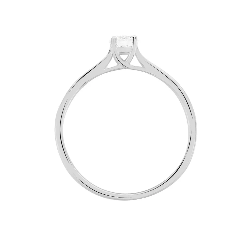 Histoire D'Or Bague Solitaire Victoria Or Blanc Diamant – Image 3