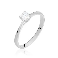 Histoire D'Or Bague Solitaire Victoria Or Blanc Diamant