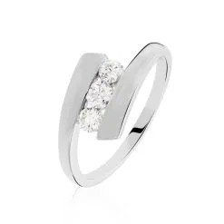 Histoire D'Or Bague Trilogie Or Blanc Diamant