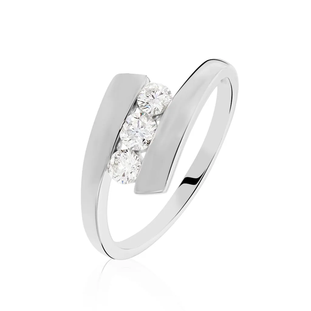 Histoire D'Or Bague Trilogie Or Blanc Diamant