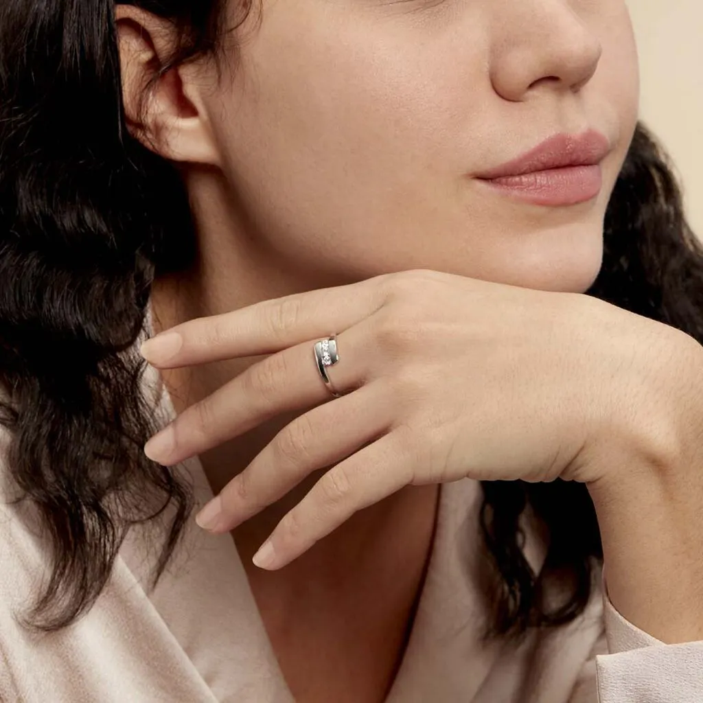 Histoire D'Or Bague Trilogie Or Blanc Diamant – Image 5