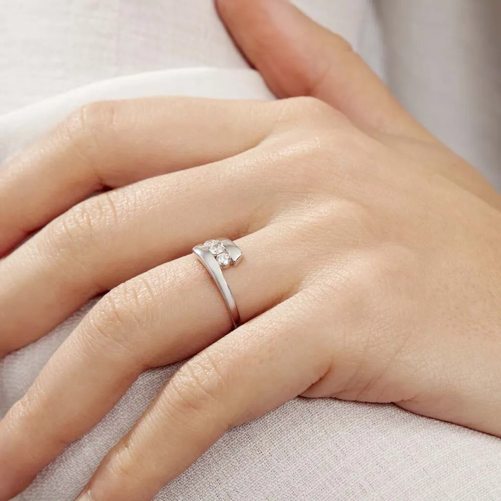 Histoire D'Or Bague Trilogie Or Blanc Diamant – Image 6