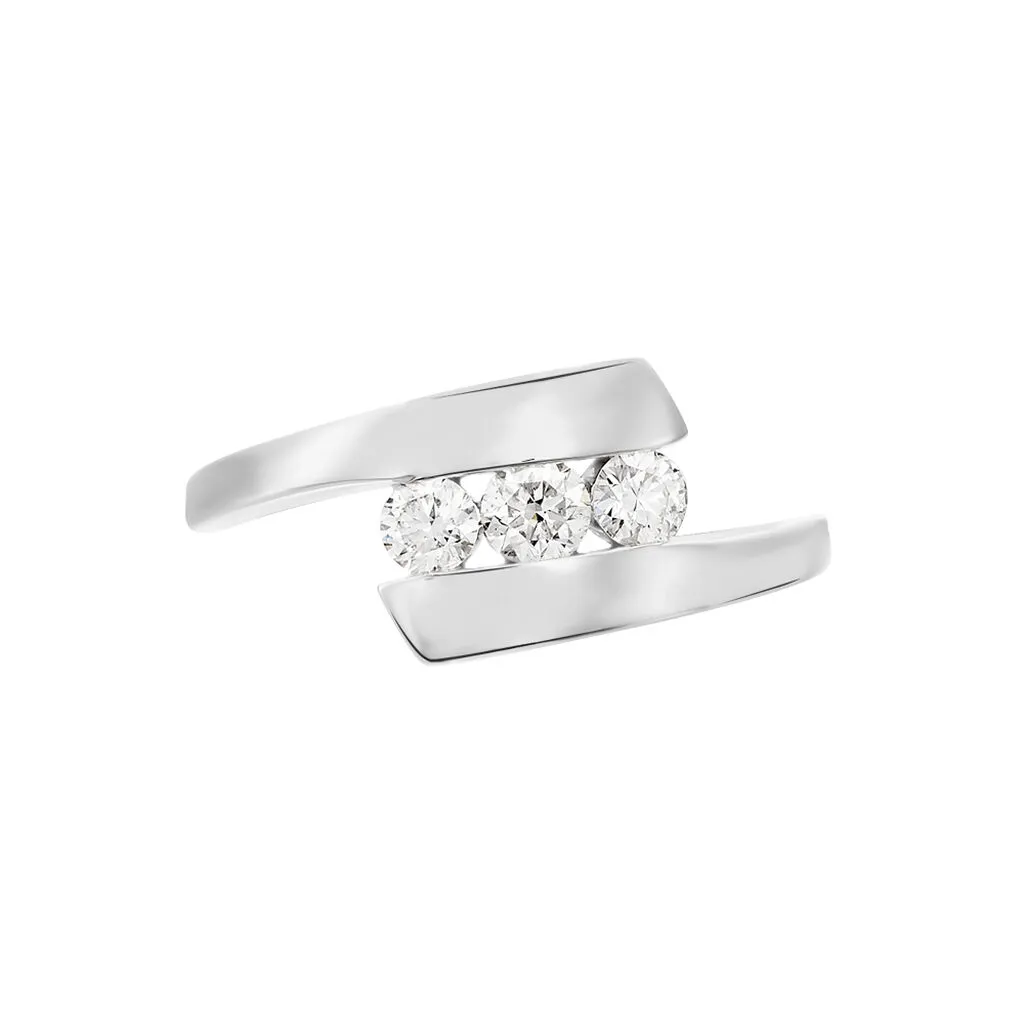 Histoire D'Or Bague Trilogie Or Blanc Diamant – Image 2