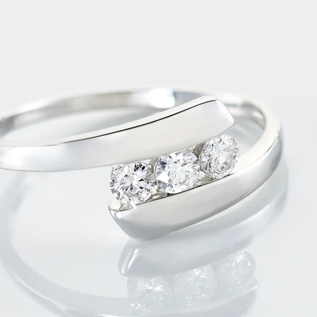 Histoire D'Or Bague Trilogie Or Blanc Diamant – Image 4