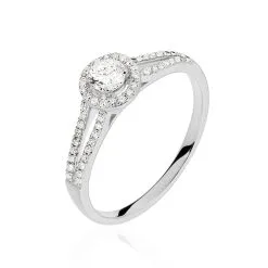 Histoire D'Or Bague Solitaire Karen Or Blanc Diamant