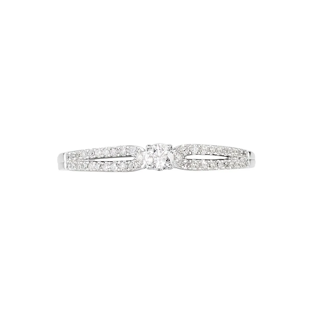 Histoire D'Or Bague Solitaire Katalina Or Blanc Diamant – Image 2