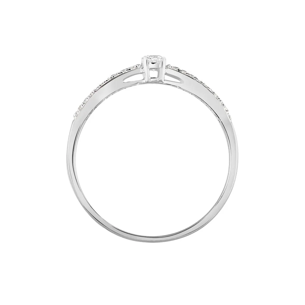 Histoire D'Or Bague Solitaire Katalina Or Blanc Diamant – Image 3