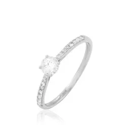 Histoire D'Or Bague Solitaire Laetitia Or Blanc Diamant