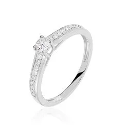 Histoire D'Or Bague Solitaire Aramis Or Blanc Diamant
