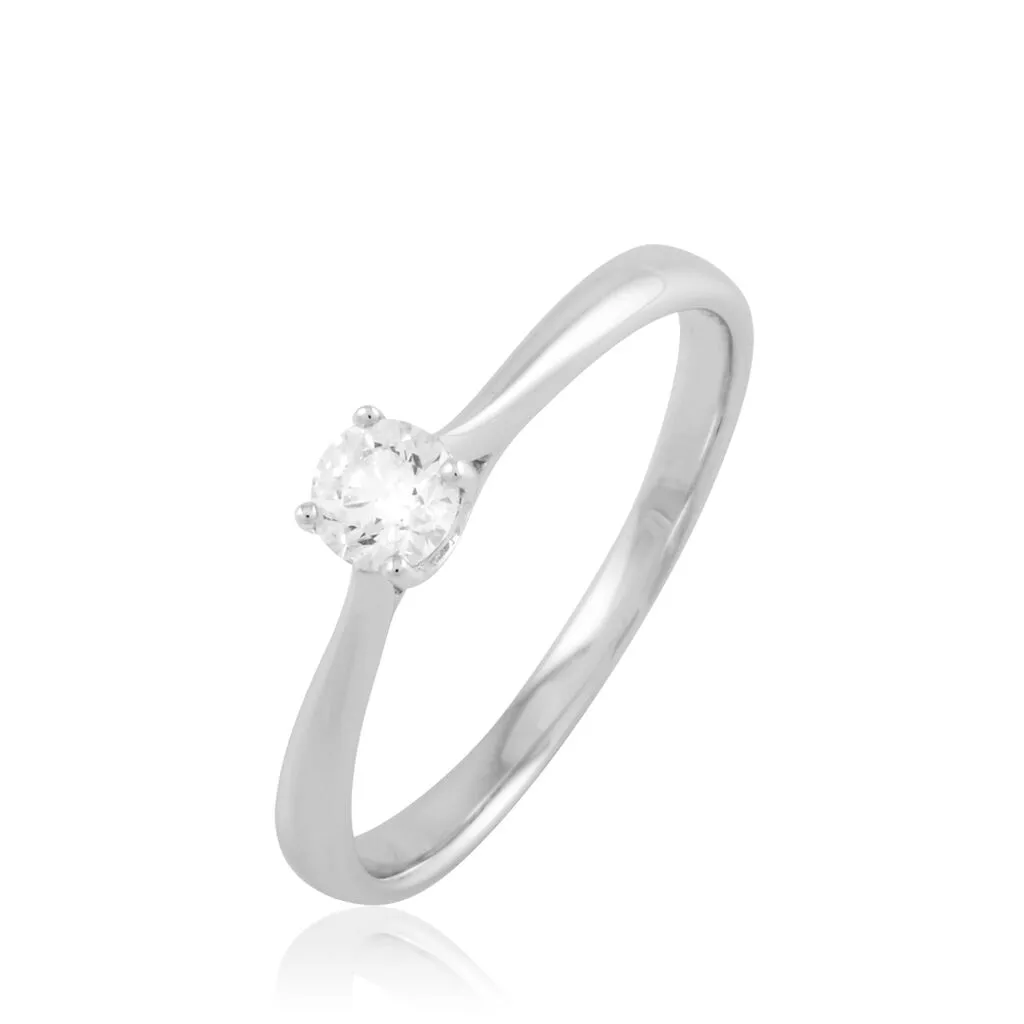 Histoire D'Or Bague Solitaire Victoria Or Blanc Diamant