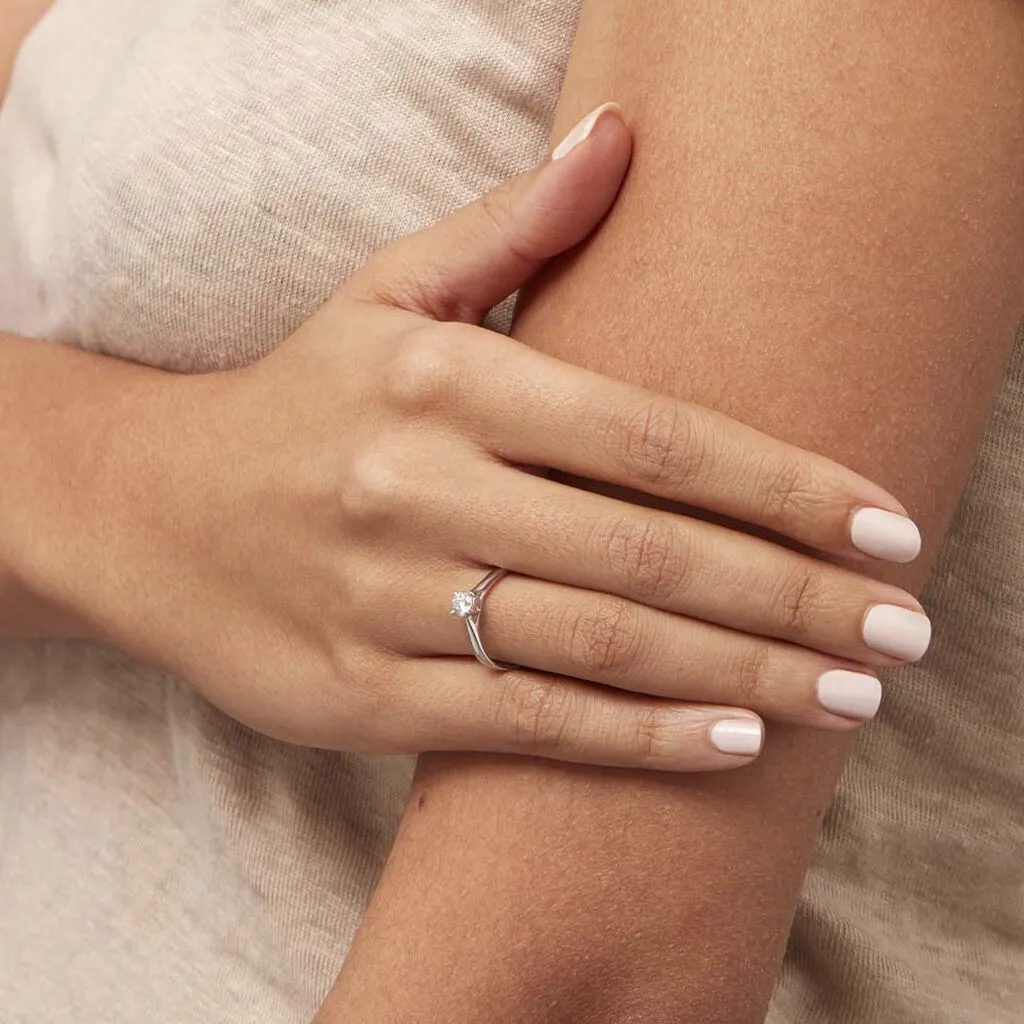 Histoire D'Or Bague Solitaire Victoria Or Blanc Diamant – Image 4