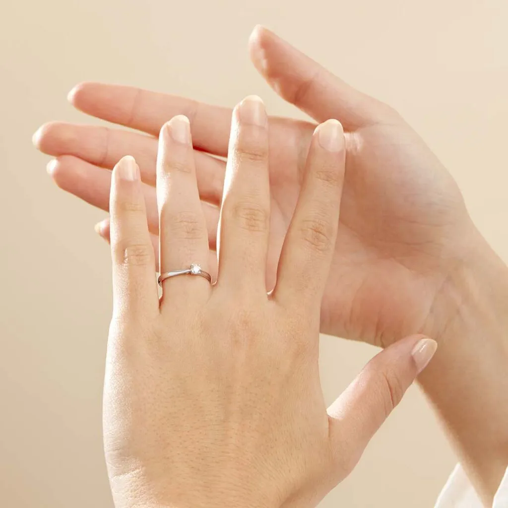 Histoire D'Or Bague Solitaire Victoria Or Blanc Diamant – Image 6