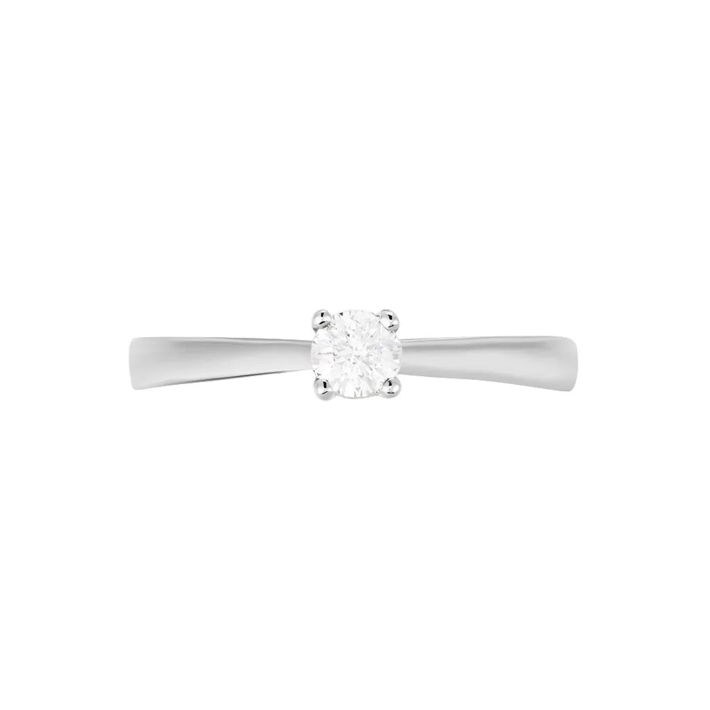 Histoire D'Or Bague Solitaire Victoria Or Blanc Diamant – Image 2