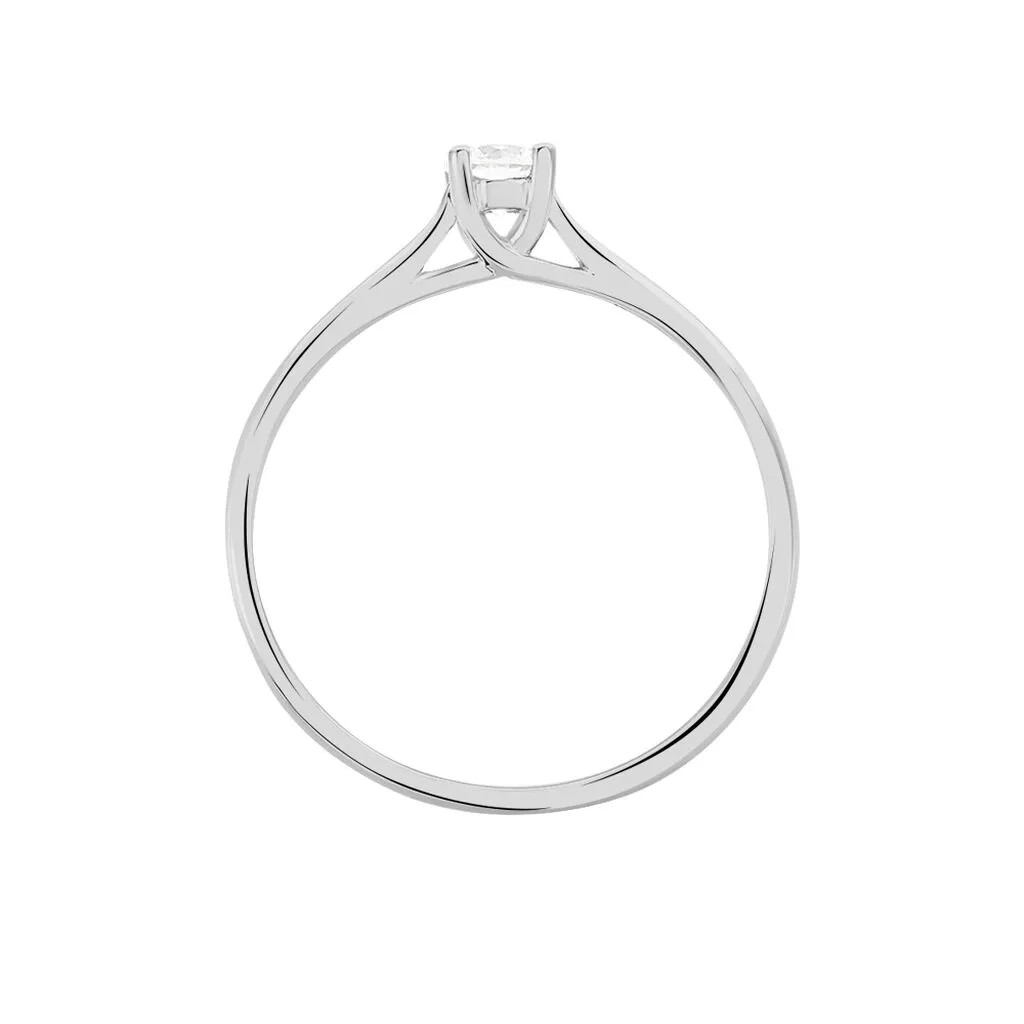 Histoire D'Or Bague Solitaire Victoria Or Blanc Diamant – Image 3