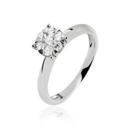 Histoire D'Or Bague Solitaire Dream Or Blanc Diamant