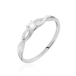 Histoire D'Or Bague Solitaire Vilma Or Blanc Diamant