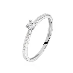 Histoire D'Or Bague Solitaire Laetitia Or Blanc Diamant
