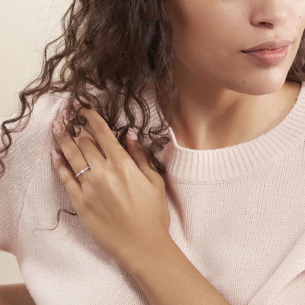 Histoire D'Or Bague Solitaire Laetitia Or Blanc Diamant – Image 5