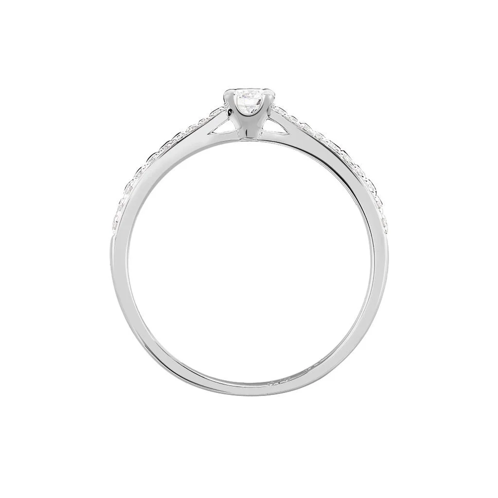 Histoire D'Or Bague Solitaire Laetitia Or Blanc Diamant – Image 3