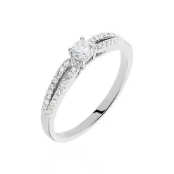 Histoire D'Or Bague Solitaire Katalina Or Blanc Diamant