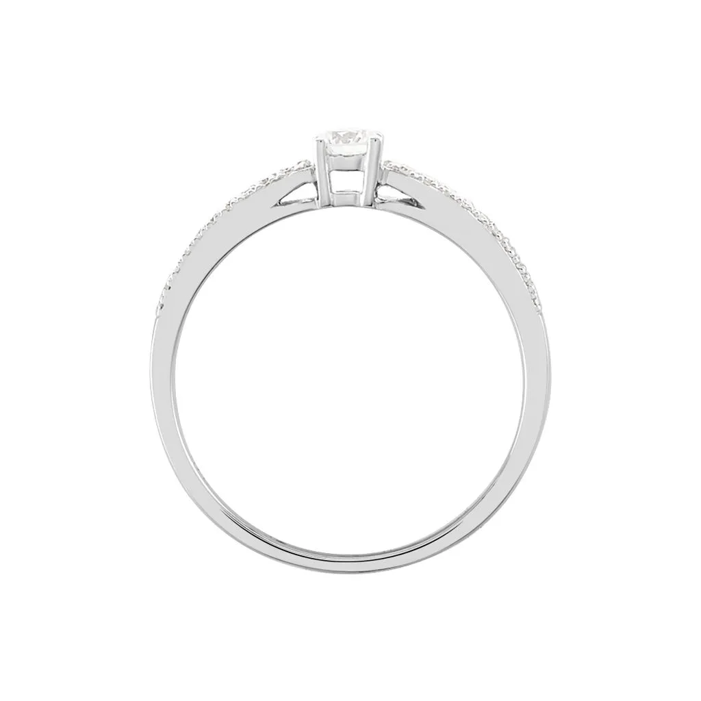 Histoire D'Or Bague Solitaire Katalina Or Blanc Diamant – Image 3